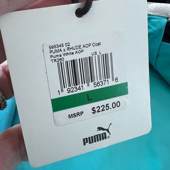 PUMA x RHUDE AOP Urban Plaid Longline Coat Turquoise Lining Men’s L Streetwear - Picture 12 of 12